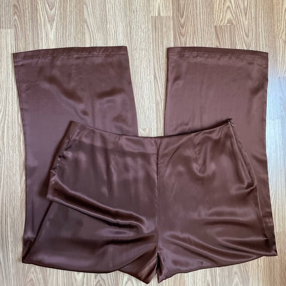 REFORMATION Isra Silk Brown 2 Piece Set Women's Plus Size 18 - Picture 6 of 12